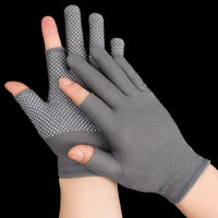 Touchscreen Nylon Gloves for Men Women Non-slip Breathable Half Finger Gloves for Summer Outdoor Riding Sport Fitness Sunscreen Quick Pick Grocers