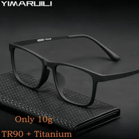 YIMARUILI Ultra Light Fashion Men's Glasses Frames Square Comfortable Pure Titanium Optical Prescription Big Eyeglasses HR3068 Econic Blanks