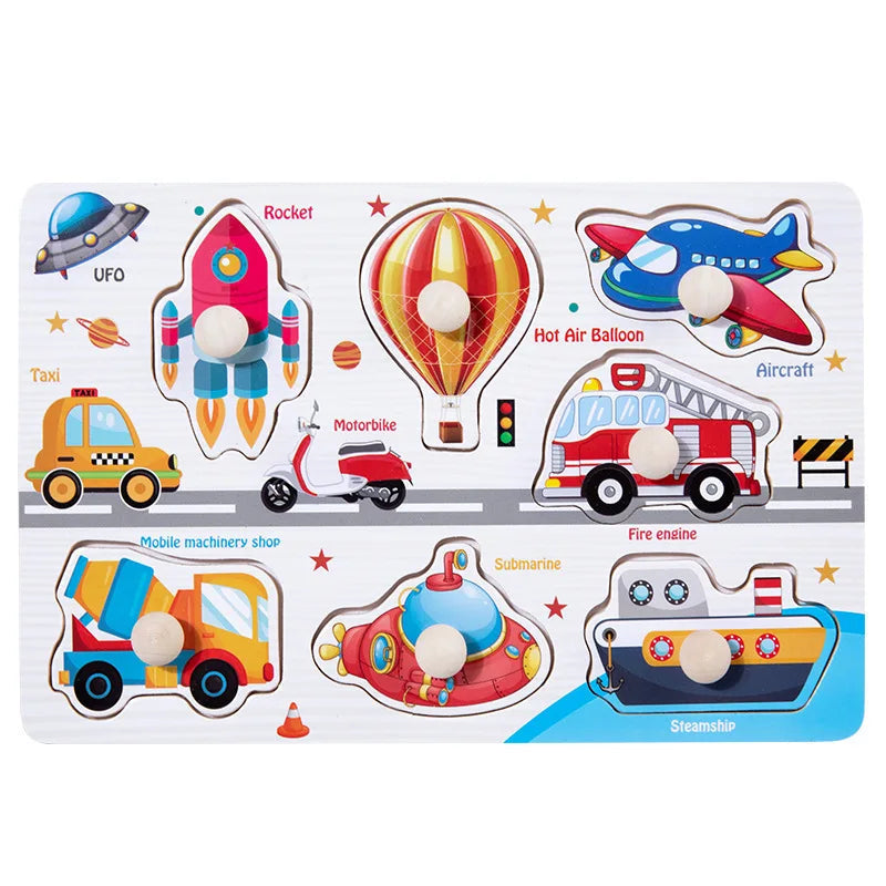 Baby Wooden Puzzles Montessori Toys 1 2 3 Years Toddler Toys Hand Grab Board Alphabet Number Cognition Learning Educational Toys Quick Pick Grocers