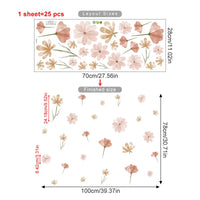 Boho Flowers Wall Stickers Child Watercolor Bedroom Living Room Home Decor Art Eco-frienly Removable Decals PVC Murals Econic Blanks