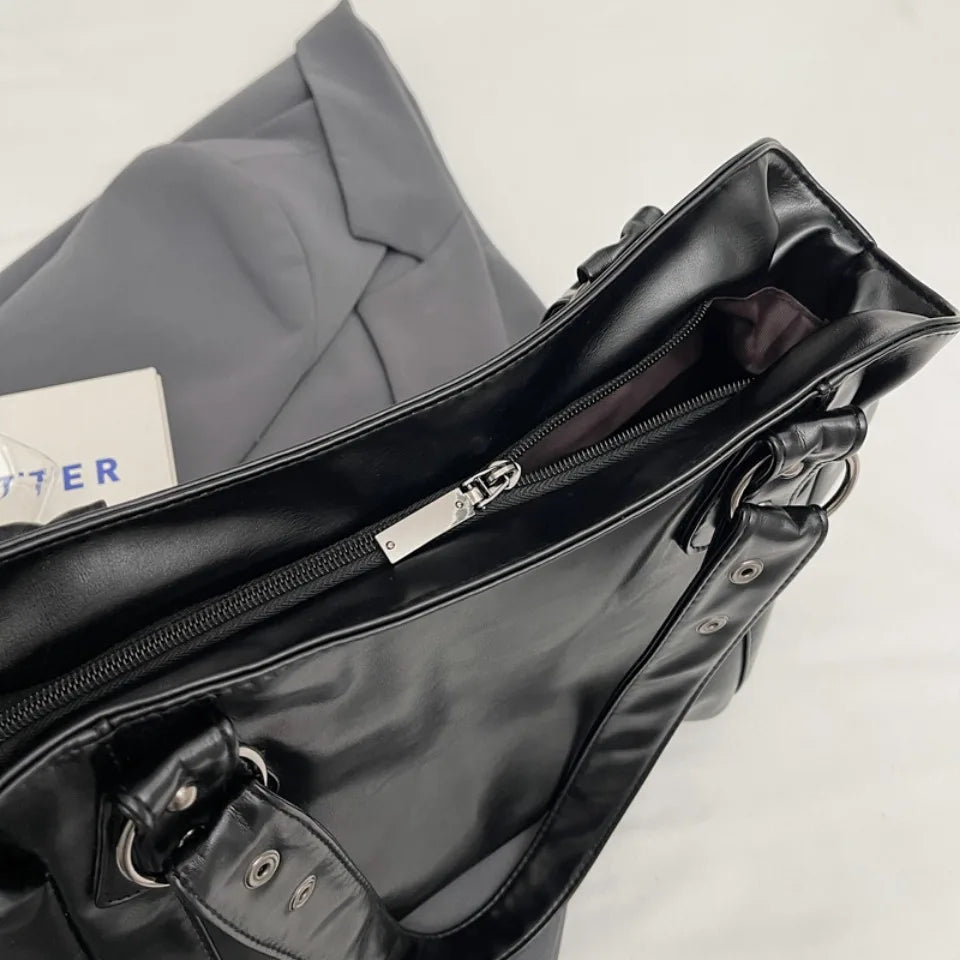 Soft Interior Compartment Shoulder Bags 2026 High Quality Contrasting Colors Bags for Women Fashion Zipper Pu Women's Handbags Quick Pick Grocers