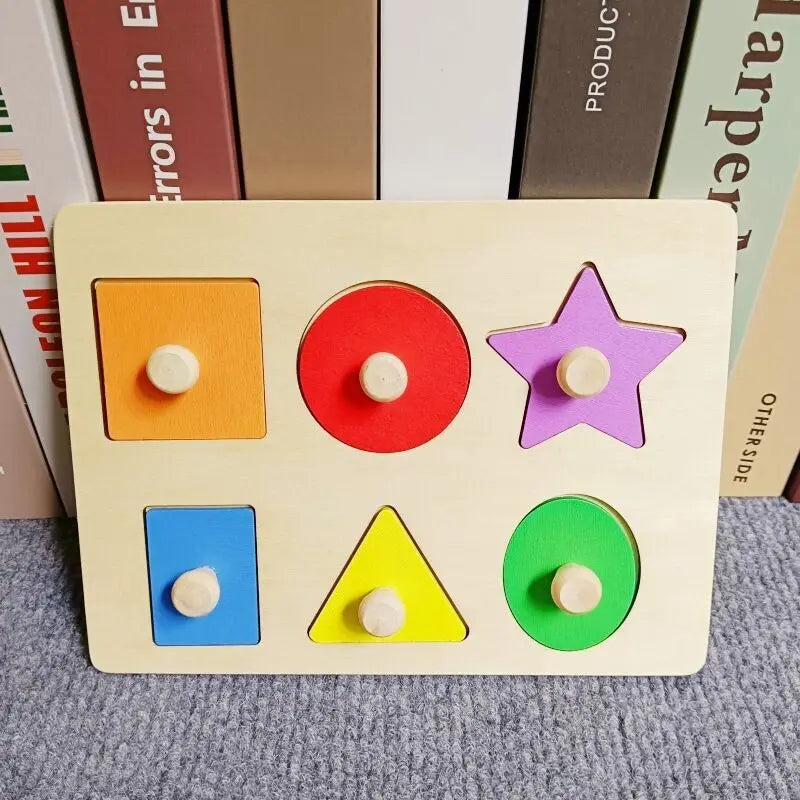 Baby Wooden Puzzles Montessori Toys 1 2 3 Years Toddler Toys Hand Grab Board Alphabet Number Cognition Learning Educational Toys Quick Pick Grocers