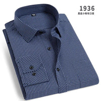 Spring New Men's Striped long-sleeved Shirt Non-ironing Anti-wrinkle Comfortable Breathable Business Casual Fashion Slim Fit Quick Pick Grocers