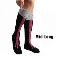 Men Funny 3D Chicken Socks Print Cartoon Cosplay High flexibility Thigh High Sock Cotton Fashion Thin Toe Feet Quick Pick Grocers