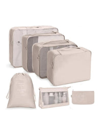 7/8/9/10 Pcs Set Travel Organizer Storage Bags Suitcase Packing Cubes Set Cases Portable Luggage Clothes Shoe Tidy Pouch Folding Econic Blanks