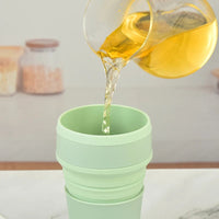 350ML/500ML Silicone Folding Cup Collapsible Mug With Cover Coffee Travel Outdoors Portable Water Drinking Tea Cups Quick Pick Grocers