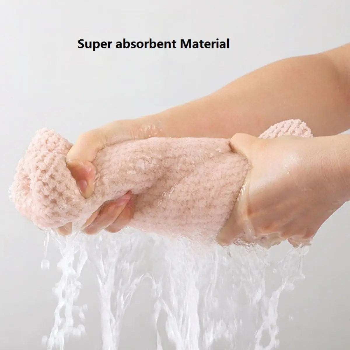 Solid color hair towel Textured dry hair cap 9.8 "X 25.5" absorbent hair towel wrap for button-down women Econic Blanks