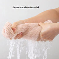 Solid color hair towel Textured dry hair cap 9.8 "X 25.5" absorbent hair towel wrap for button-down women Econic Blanks