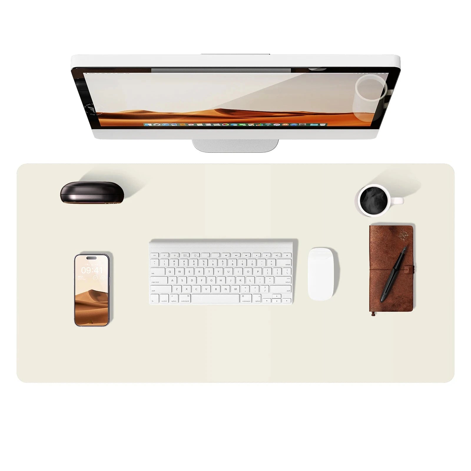 Large Mouse Pad,Office Desk Mat, Leather Desk Pad Protector, Non-Slip PU Leather Desk Blotter, Laptop Desk Pad Econic Blanks