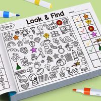 Children's Search for Items Game, Enhance Visual Perception, Fun Coloring Book, Focus and Attention, Handwriting Exercise Book Quick Pick Grocers