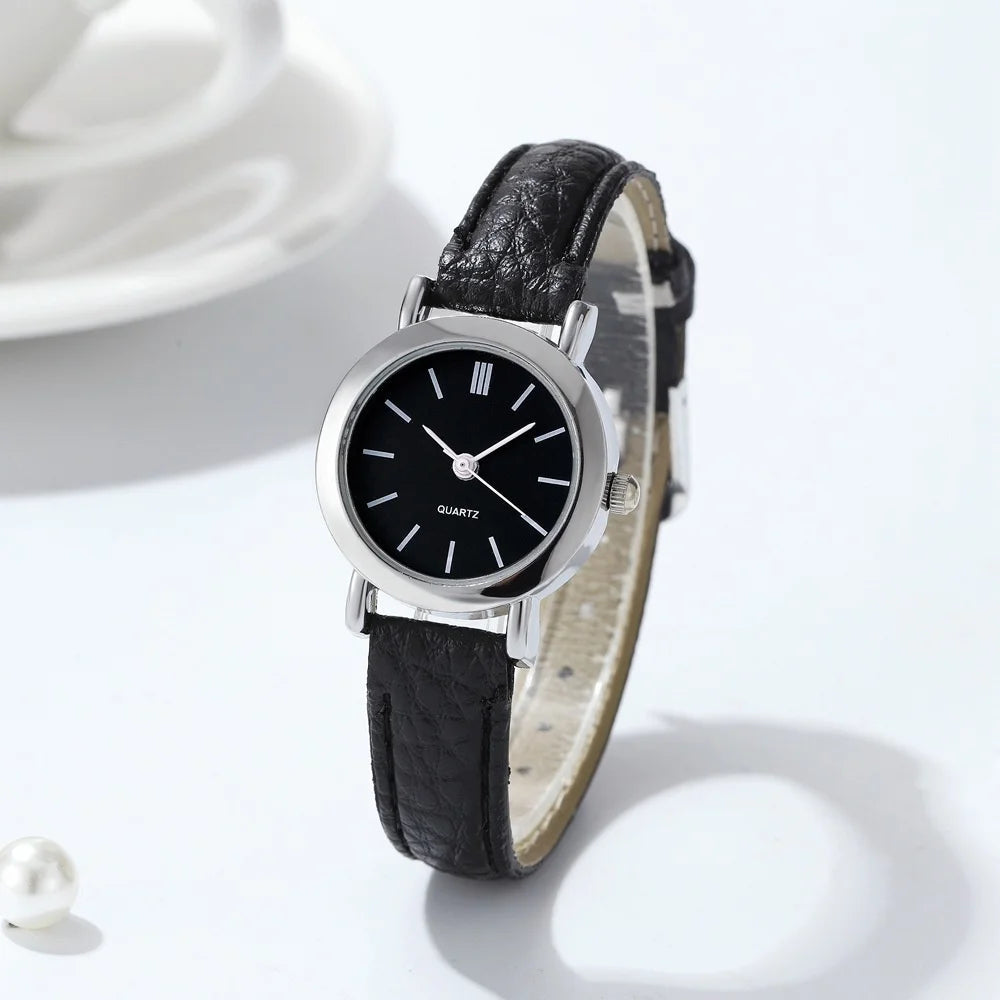Women's Watch Fashion Small Arabic Quartz Watches Leather Band Wristwatches Quick Pick Grocers