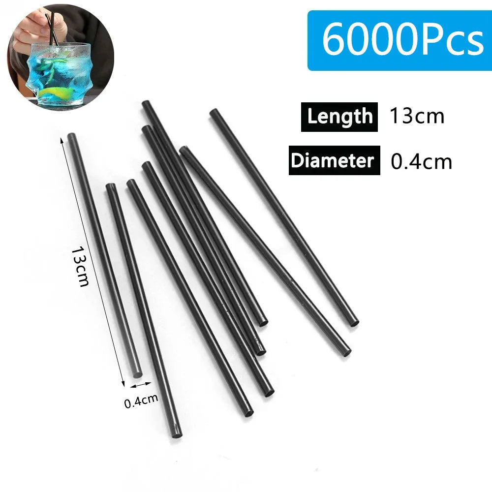 50-6000PCS Black Straws Flexible Drinking Straws Cocktail Straws plastique Drink Tube Straw for Wedding Tea bar Party Wholesale Quick Pick Grocers