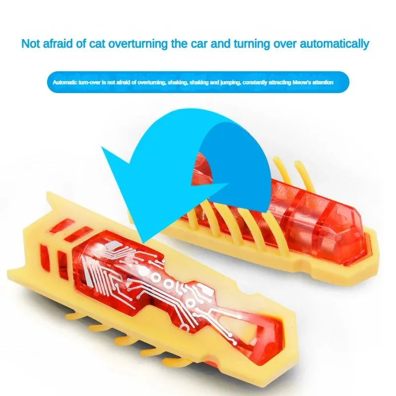 Pet Interactive Mini Electric Bug Cat Toy Kitten Escape Obstacle Automatic Flip Toy Battery Operated Vibration Beetle Supplies Econic Blanks