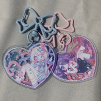 Game NEEDY GIRL OVERDOSE Rain Ame KAnge Cosplay Keychain Acrylic Heart Pendant Keyring Key Chain Bag Accessories Girls Ornament Econic Blanks