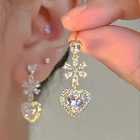 2024 New Simple Stars Tassel Earrings for Women Korean Charm Delicate Shiny Rhinestone Drop Earring Fashion Wedding Gift Jewelry Econic Blanks