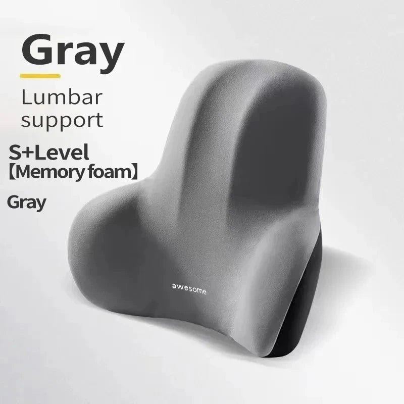 Memory Foam Lumbar Back Cushion for Car Office Gaming Chairs and Postpartum Waist Support Multi Functional Pain Relief Pillow Econic Blanks