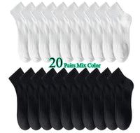 10/20 Pairs Neutral Solid Color Round Neck Socks Spring Summer Sweat Absorbing Breathable Soft Comfortable Couple Sports Socks Quick Pick Grocers
