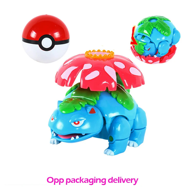 Figure Pokemon Pokeball transform Pikachu Charizard Venusaur Blastoise Mewtwo Gyarados Solgaleo Lunala Eevee poke ball toy gift Quick Pick Grocers
