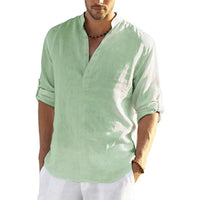 New Men's Casual Blouse Cotton Linen Shirt Loose Tops Long Sleeve Tee Shirt Spring Autumn Casual Handsome Men's Shirts Quick Pick Grocers