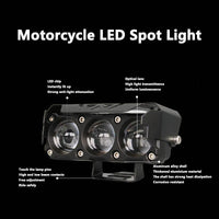 Motorcycle LED Spot Light Dual Color Hi/Low Beam Fog Lamps for Car Trucks SUV UTV 12V 24VMini Lens Headlight Driving Light