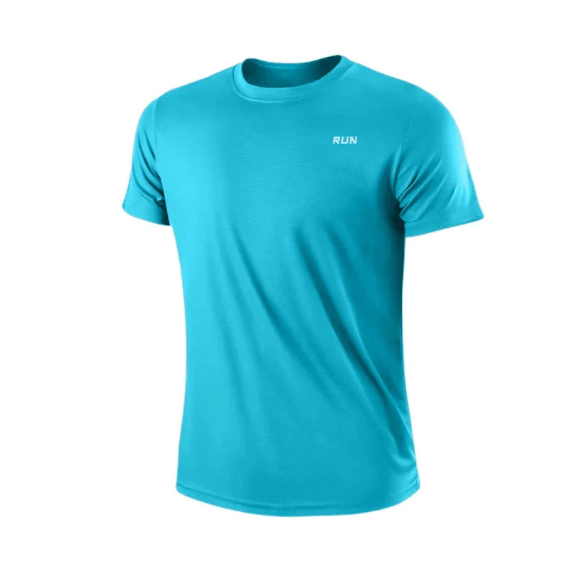 Men's Quick Dry Short Sleeve Gym Running Moisture Wicking Round Neck T-Shirt Training Exercise Gym Sport Shirt Tops Lightweight Econic Blanks