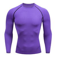 Men Bodybuilding Sports T-Shirt Quick Dry Running Shirt Long Sleeve Compression Top Gym T Shirt Men Fitness Tight Rashgad Quick Pick Grocers
