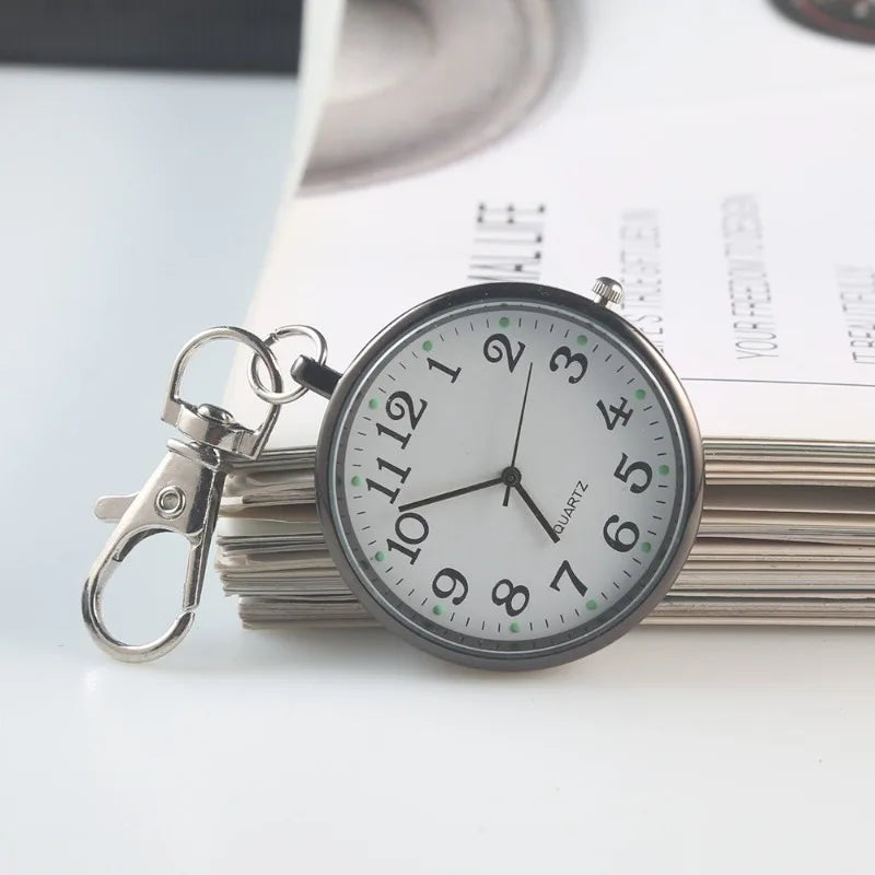 New Tiny Cute Quartz Pocket Watch with Keyring Men Women Quartz Watch for Nurses Doctors Students Minimalist Watches Child Gift Quick Pick Grocers