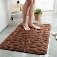 3D Non Slip Bathroom Mat Bath Mats Absorbent Doormat Carpet Cobblestone Embossed Door Floor Mats Machine Washable Quick Drying Quick Pick Grocers