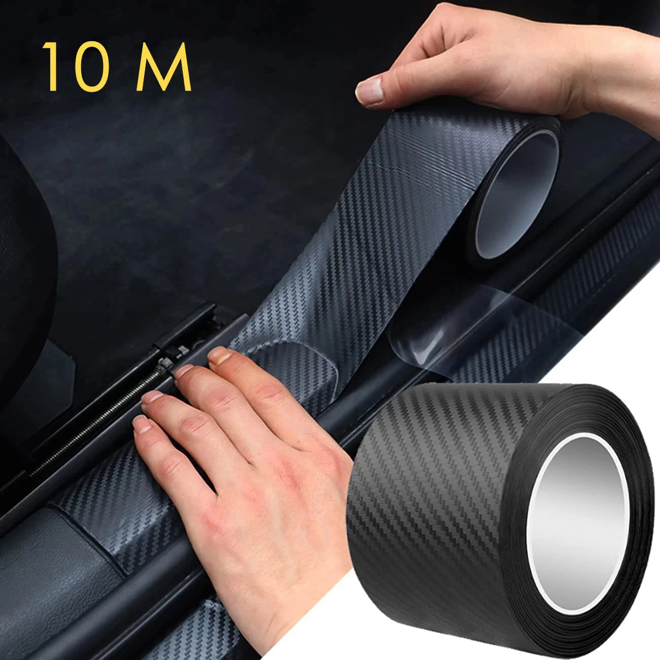 1-10m Nano Carbon Fiber Car 3D Tape Sticker Door Mirror Paste Protector Strip DIY Protection Protective Film Waterproof Adhesive Econic Blanks