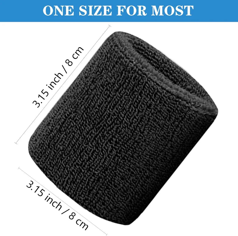 New Breathable Cotton Wristband Set for Men and Women Sweat Absorbent Wrist Sweatbands for Tennis Football Basketball Running Quick Pick Grocers