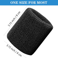 New Breathable Cotton Wristband Set for Men and Women Sweat Absorbent Wrist Sweatbands for Tennis Football Basketball Running Quick Pick Grocers