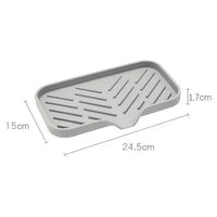 Multifunctional Silicone Sink Tray with Drain - Soap Holder, Sponge & Brush Organizer for Kitchen & Bathroom Econic Blanks