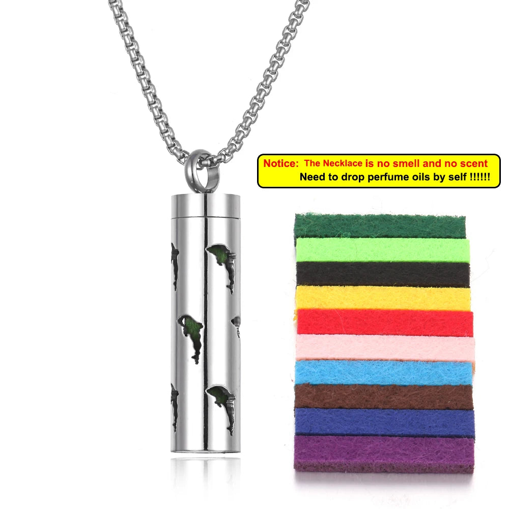 Long Strip Stainless Steel Aromatherapy Necklace Perfume Diffuser Essential Oil Diffuser Pendant Necklace Jewelry Accessories Econic Blanks