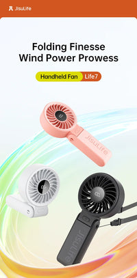 JISULIFE Portable Handheld Fan with LED Display,5 Speeds,5000mAh,150°Folded,3-IN-1 Hand/Desk/Neck Multifunction Personal Fan Quick Pick Grocers