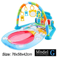 Baby Fitness Stand Music Play Gym Activity Toys Newborn Piano Crawling Blanket Pedal Game Pad Early Education 0-36 Months Gifts Purest Peak