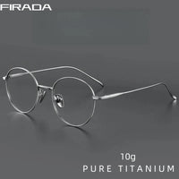 FIRADA Vintage Comfortable Eyeglasses Fashion Round Pure Titanium Eyewear Luxury Prescription Glasses Frame For Men Women ST1644 Econic Blanks