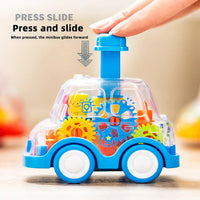 Baby Toy Cartoon Press Gear Car Toy Lnertia Pull-back Transparent Car Inertia Rebound Car Birthday Gifts for Kids Boys and Girls Quick Pick Grocers