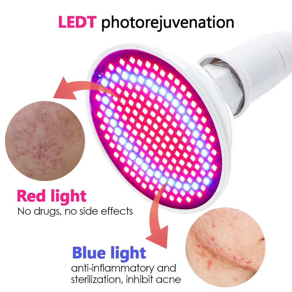200 LEDs Infrared Light Therapy Lamp Skin Care Anti Aging 660nm 850nm Red Light Therapy for Full Body Facial Acne Treatment Spa Quick Pick Grocers