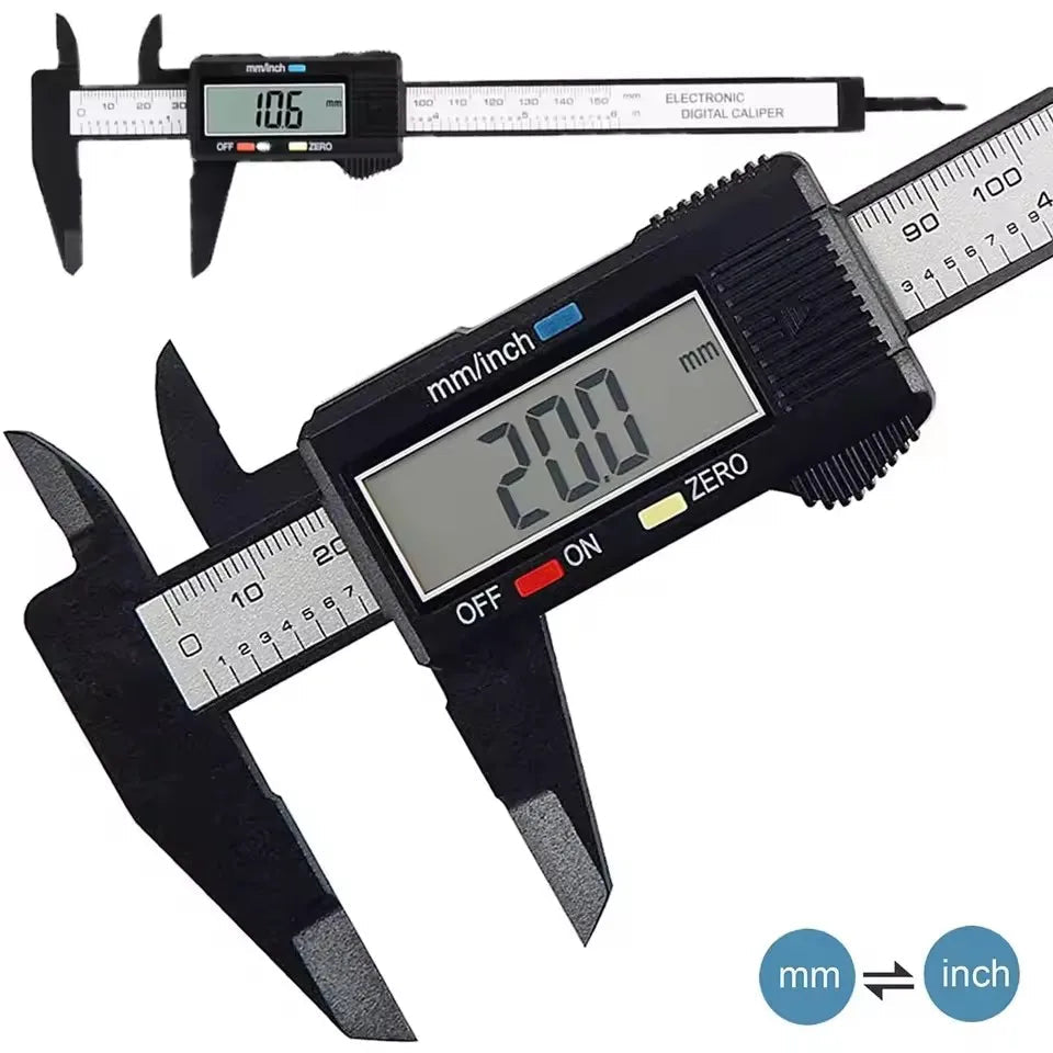 150mm 100mm Electronic Digital Caliper Carbon Fiber Dial Vernier Caliper Gauge Micrometer Measuring Tool Digital Ruler Econic Blanks