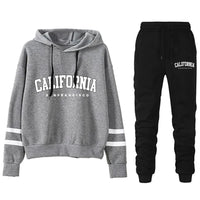 California Womens Tracksuit Casual Stripe Versatile Hooded Sweatshirt or Pants or Suit Simplicity Hot Sales Street Outfits S-3XL Quick Pick Grocers