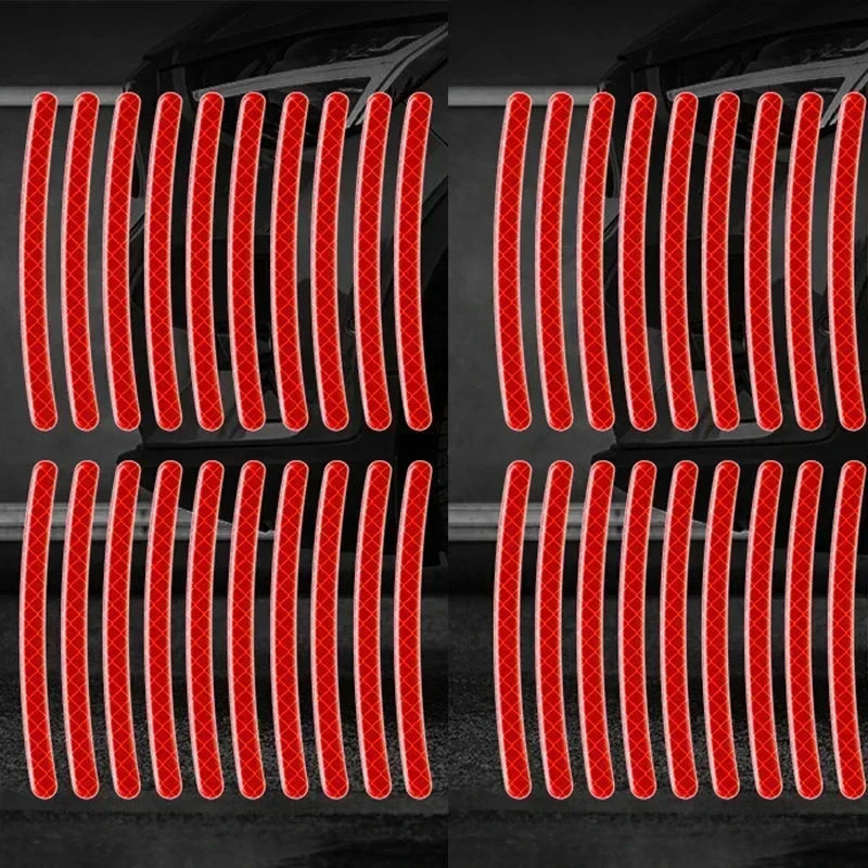 Car Wheel Hub Reflective Stripes Stickers – Night Safety Tire Rim Decals, Waterproof Warning Tape for Vehicle Decoration Econic Blanks