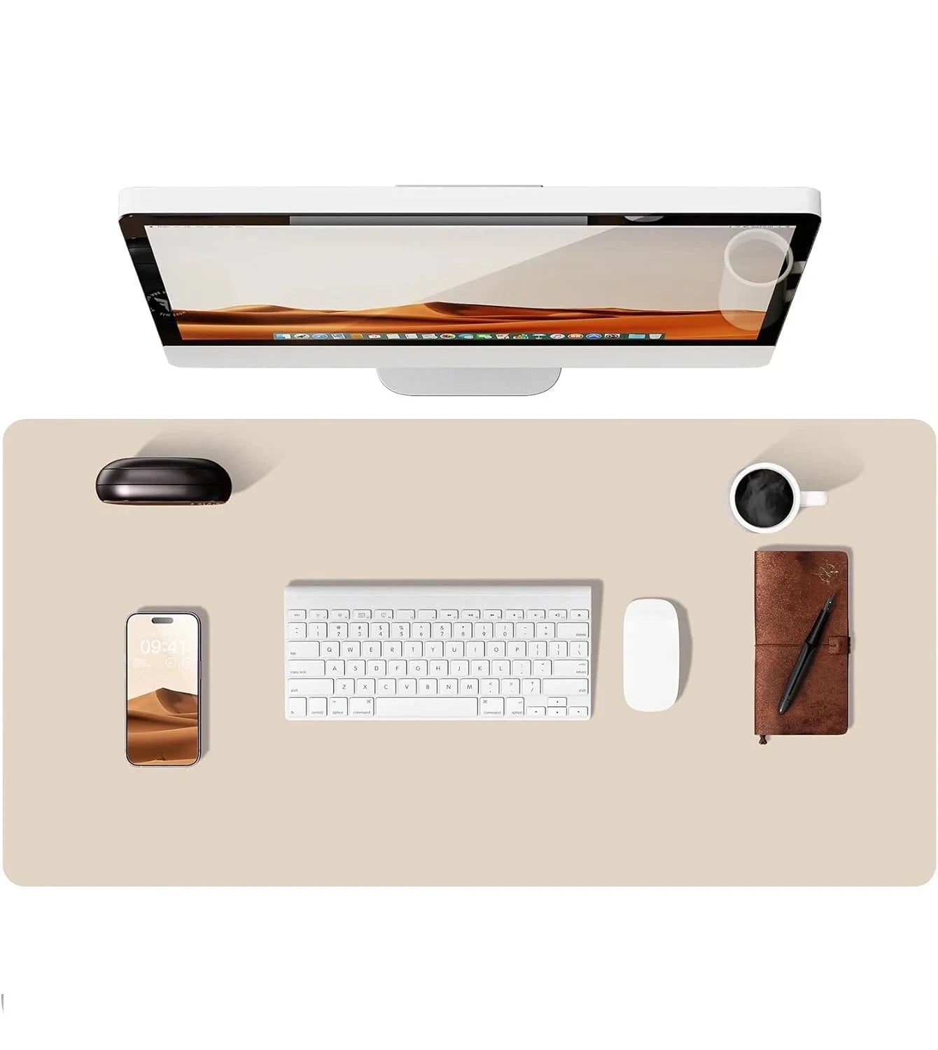 Large Mouse Pad,Office Desk Mat, Leather Desk Pad Protector, Non-Slip PU Leather Desk Blotter, Laptop Desk Pad Econic Blanks