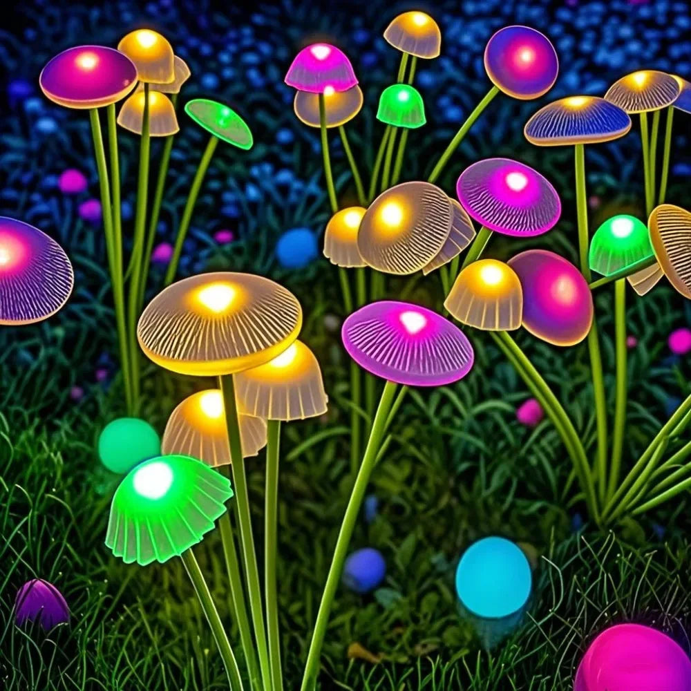 Solar 6LEDS Jellyfish Lights Mushroom Lights Solar Ground Plug Atmosphere Lights Garden Decoration Lights Lawn Lights Econic Blanks