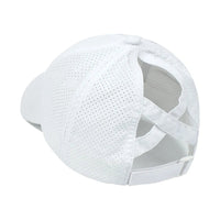 Summer Solid Color Baseball Cap Women's Athleisure Cross Ponytail Hat Mesh Quick-Drying Cap Visor Hat Quick Pick Grocers
