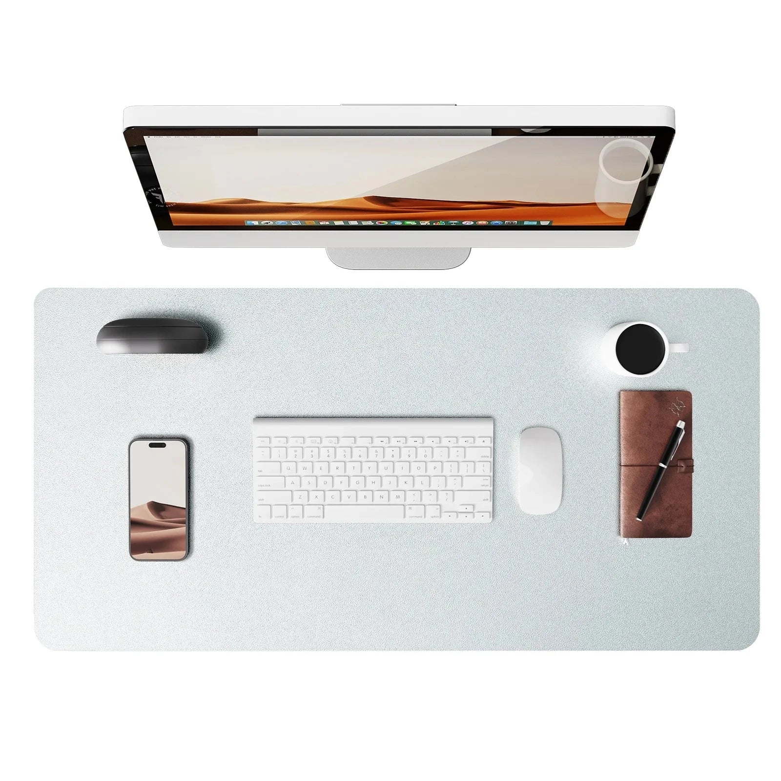 Large Mouse Pad,Office Desk Mat, Leather Desk Pad Protector, Non-Slip PU Leather Desk Blotter, Laptop Desk Pad Econic Blanks