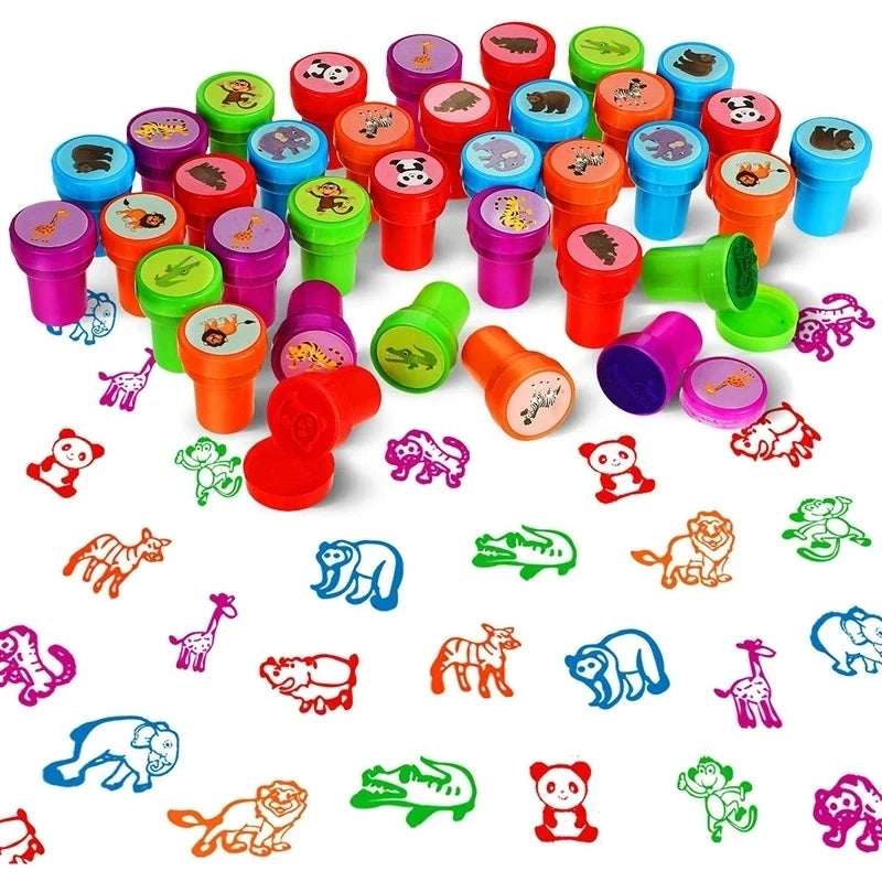 10pcs Assorted Stamps for Kids Self-ink Stamps Children Toy Stamps Smiley Face Seal Scrapbooking DIY Painting Photo Album Decor Quick Pick Grocers
