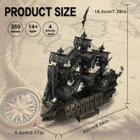 Piececool 3D Metal Puzzle The Flying Dutchman Model Building Blocks Pirate Ship Jigsaw for Teens Brain Teaser DIY Toys Purest Peak