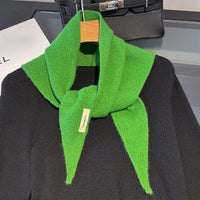 Knitted Scarf Women 100% Wool Winter Warm Scarves Bright Solid Color Design Thickened Shawl Soft Triangle Pashmina Neck 2025 NEW Quick Pick Grocers