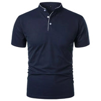 New Men's Short Sleeve Collar Polo Shirts Summer Solid Color Casual Polo Shirt Trendy Breathable Loose Basic Splice Oversize Top Quick Pick Grocers
