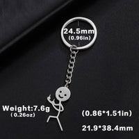 Teamer Funny Middle Finger Stickman Keychain 2025 Cute Trend School Bag Car Key Pendant Couple New Trinket Gift Keyring Econic Blanks